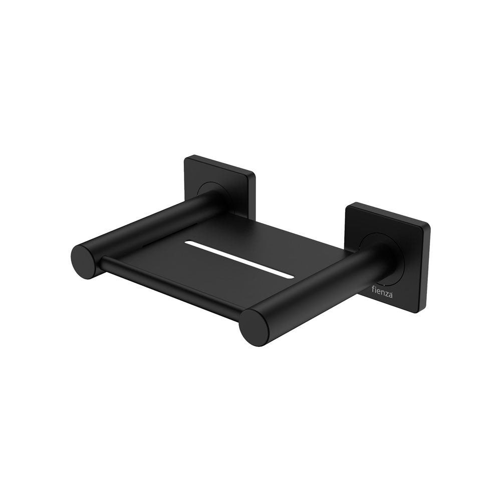 Fienza Sansa Soap Shelf 83206MB - Matte Black - Robe Hooks