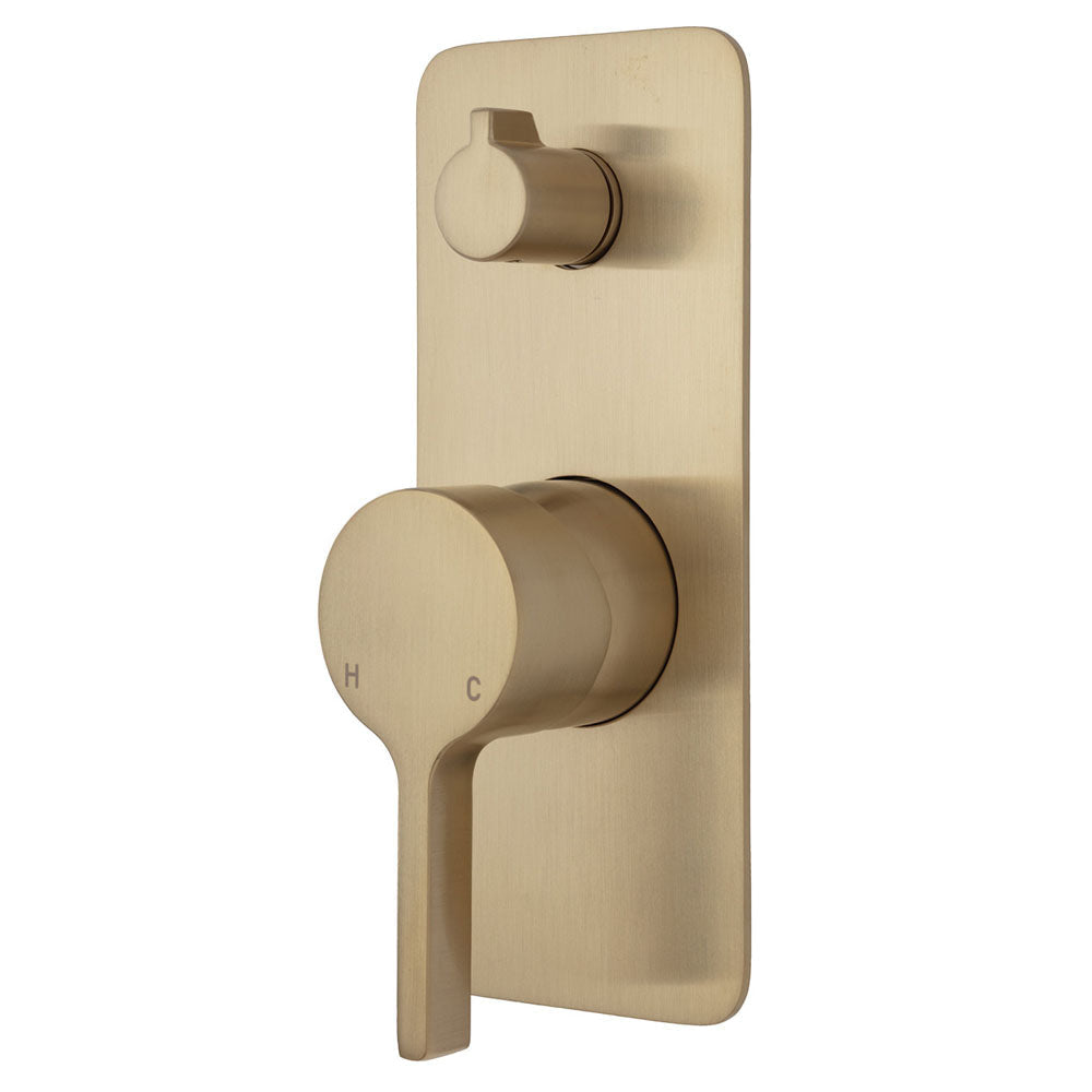 Fienza Sansa Soft Square Plate Wall Diverter Mixer - Urban Brass - Urban Brass - Wall Mixer Diverter