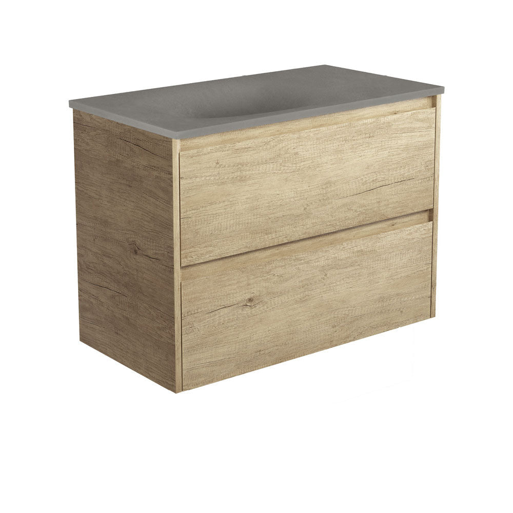 Fienza SAT90BS Satori Amato Wall Hung Vanity 900mm Scandi Oak - Vanity Units Wall Hung
