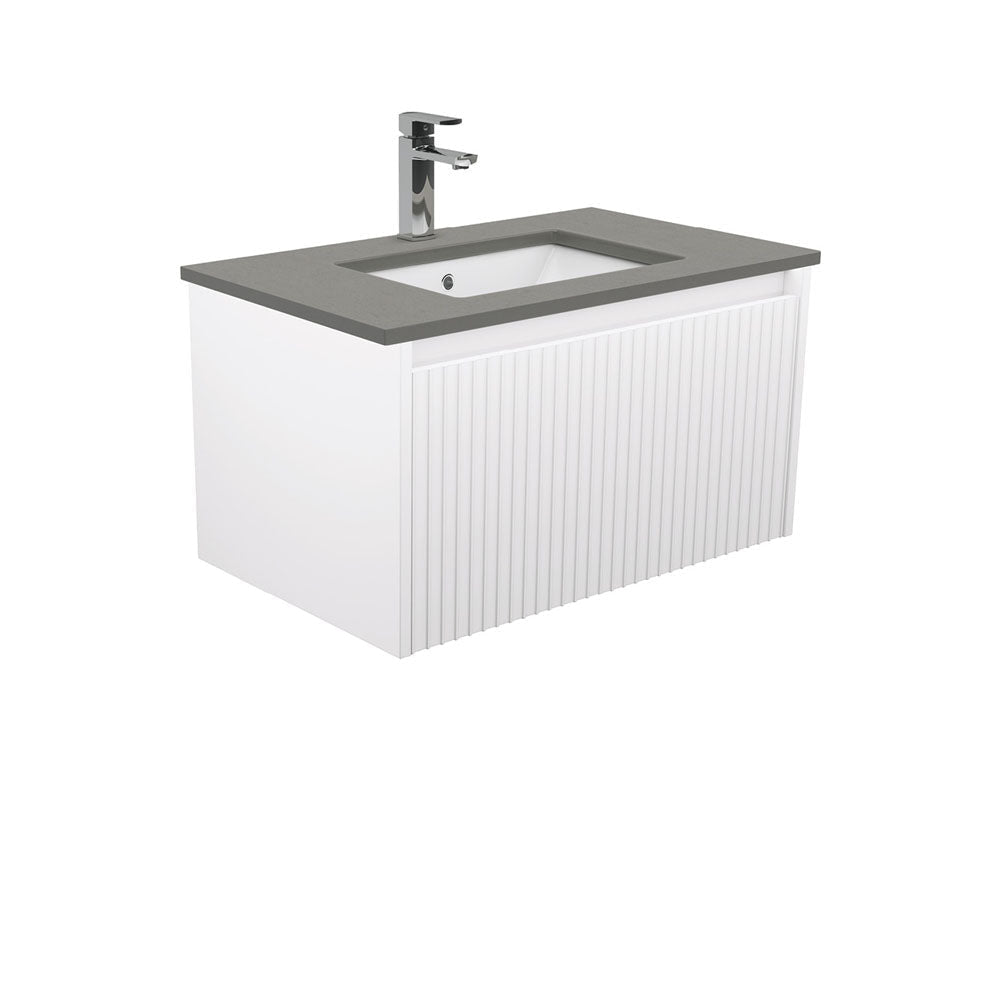 Fienza SD75RW 750mm Sarah Dove Grey Undermount Alina Wall-Hung Vanity - Vanity Units