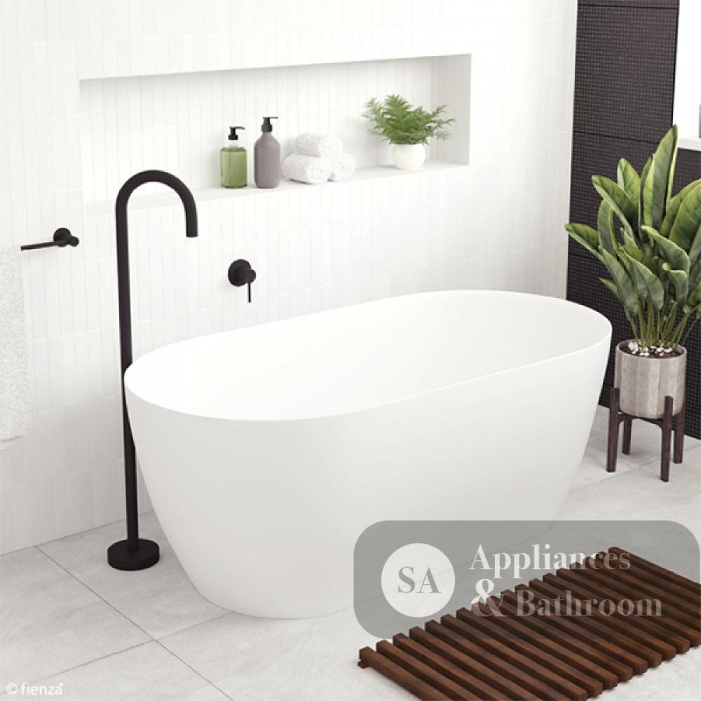 Fienza SS350-1700 Kaya Slim Wall Stone Bath 1700mm Matte White - Freestanding Bath