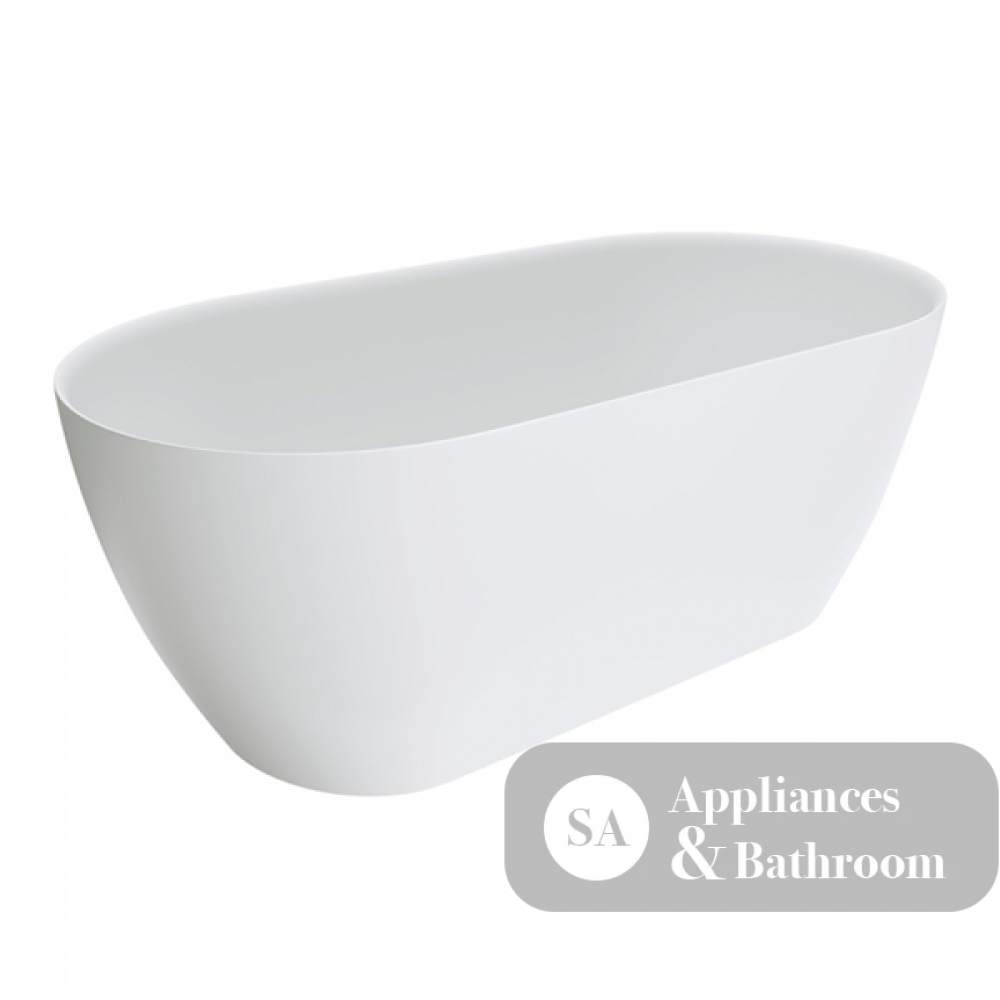 Fienza SS350-1700 Kaya Slim Wall Stone Bath 1700mm Matte White - Freestanding Bath