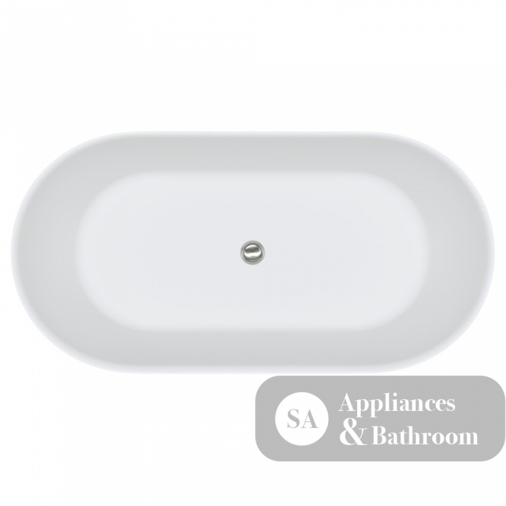 Fienza SS350-1700 Kaya Slim Wall Stone Bath 1700mm Matte White - Freestanding Bath