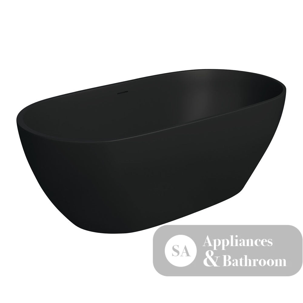 Fienza ST11-1700B Luciana Freestanding Stone Bath 1690mm Matte Black - Freestanding Bath