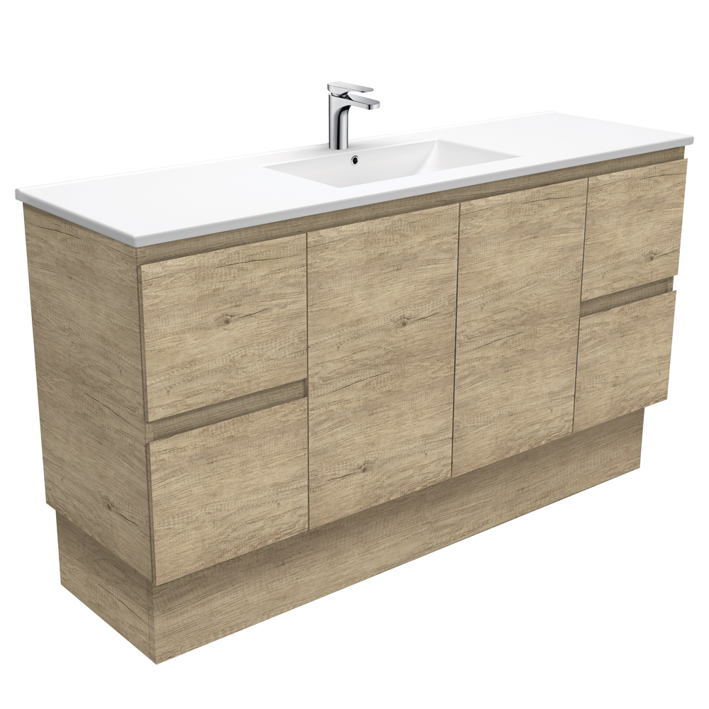 Fienza TCL150SKD Dolce Edge Scandi Oak 1500mm Vanity Kickboard (Double Bowl) Oak - Vanity Units Freestanding