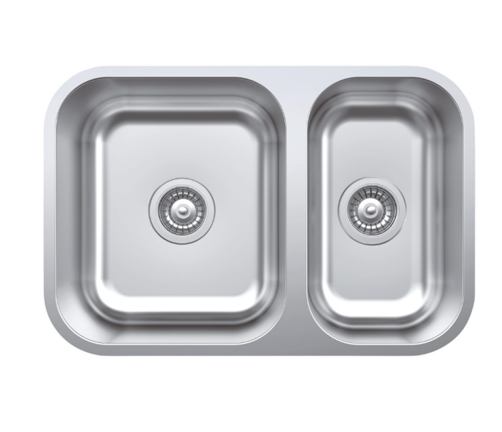 Fienza Tiva 670 Double Kitchen Sink – Polished 304 Stainless Steel | 68110 - Top Mounted Kitchen Sinks