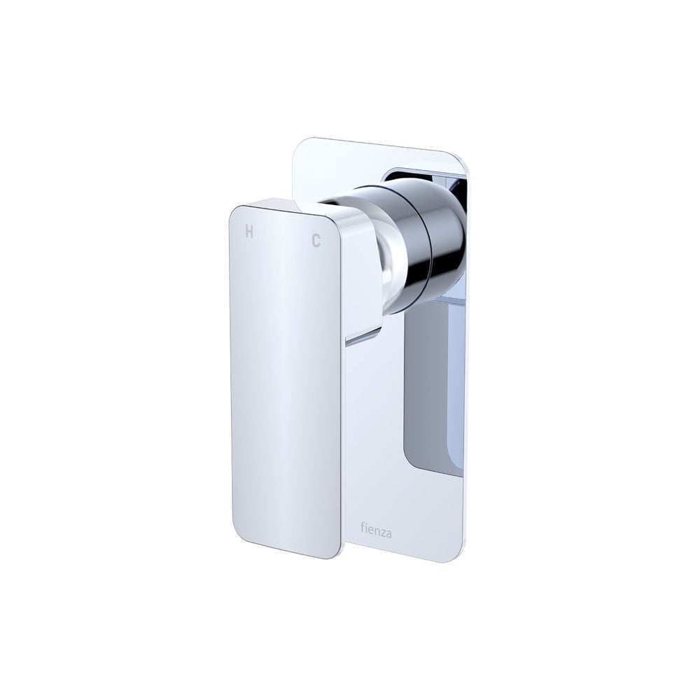 Fienza Tono Rectangular Plate Wall Mixer 233101 - Chrome - Bathroom Wall Mixers