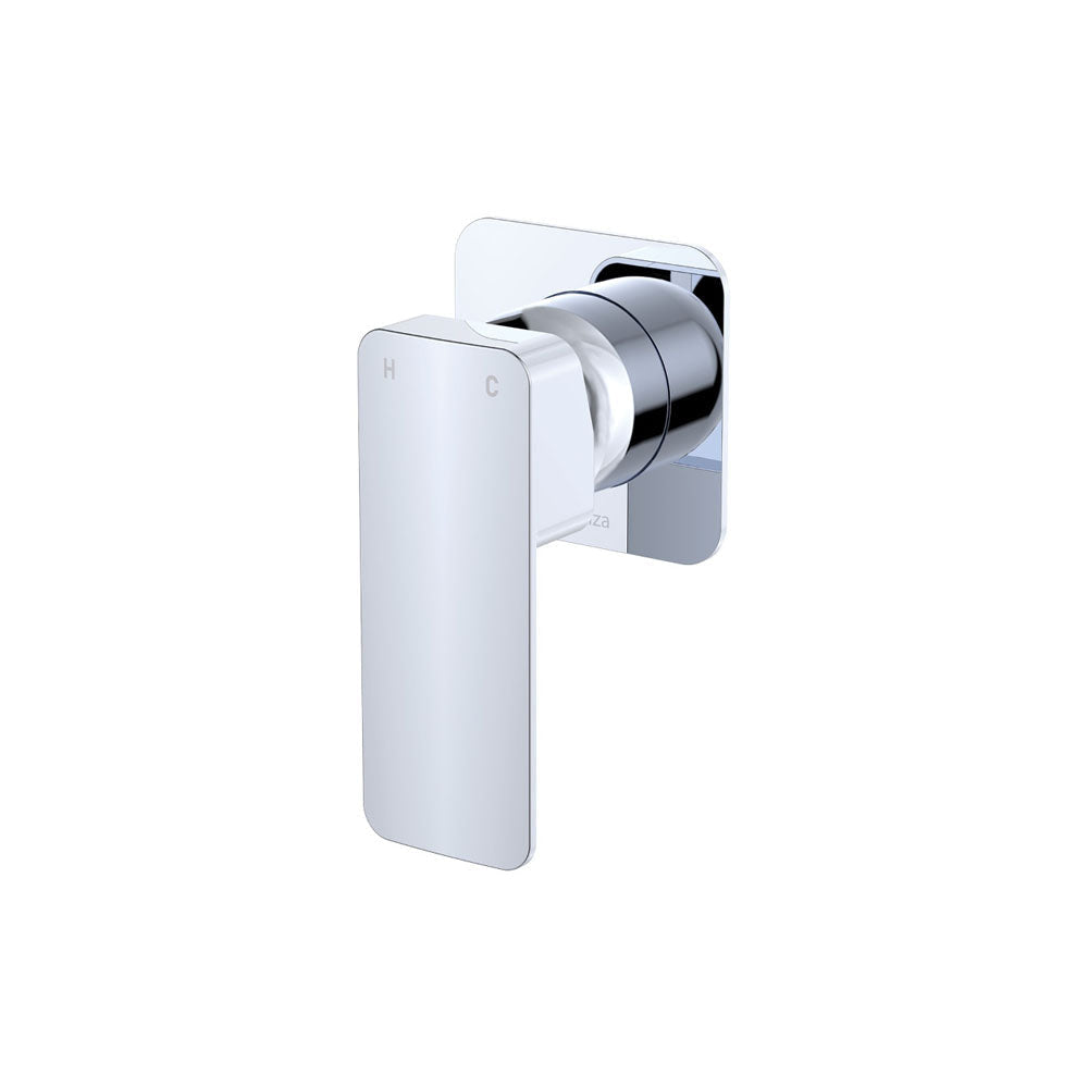 Fienza Tono Square Plate Wall Mixer 233101-4 - Chrome - Bathroom Wall Mixers