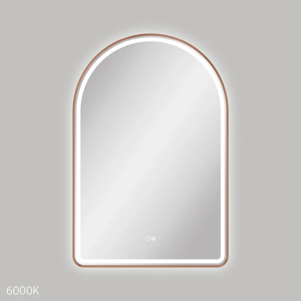 Fienza Valentina LED Brushed Copper Framed Mirror 600 x 900mm LED6090FACO - Mirrors
