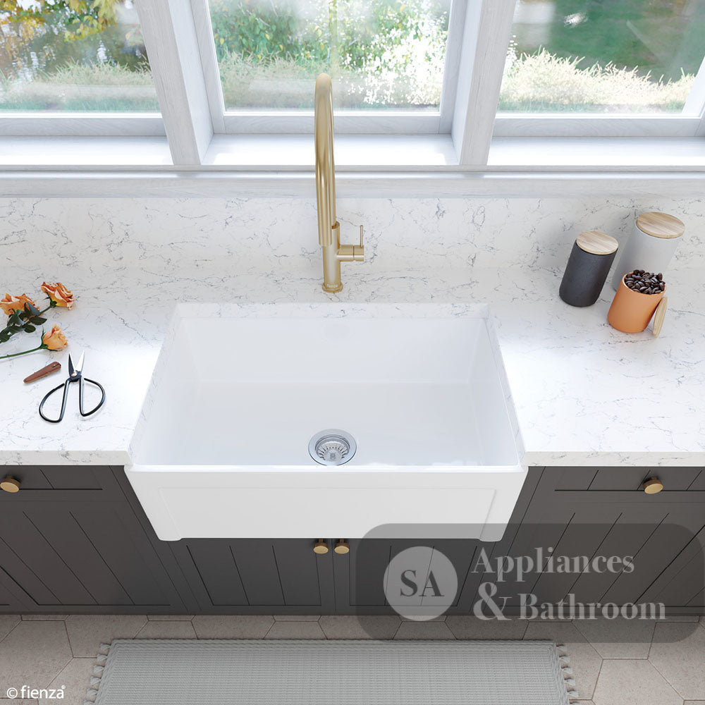 Fienza Winston 68703 Single Butler Sink Medium White 750X470X250Mm - Special Order Kitchen Sinks