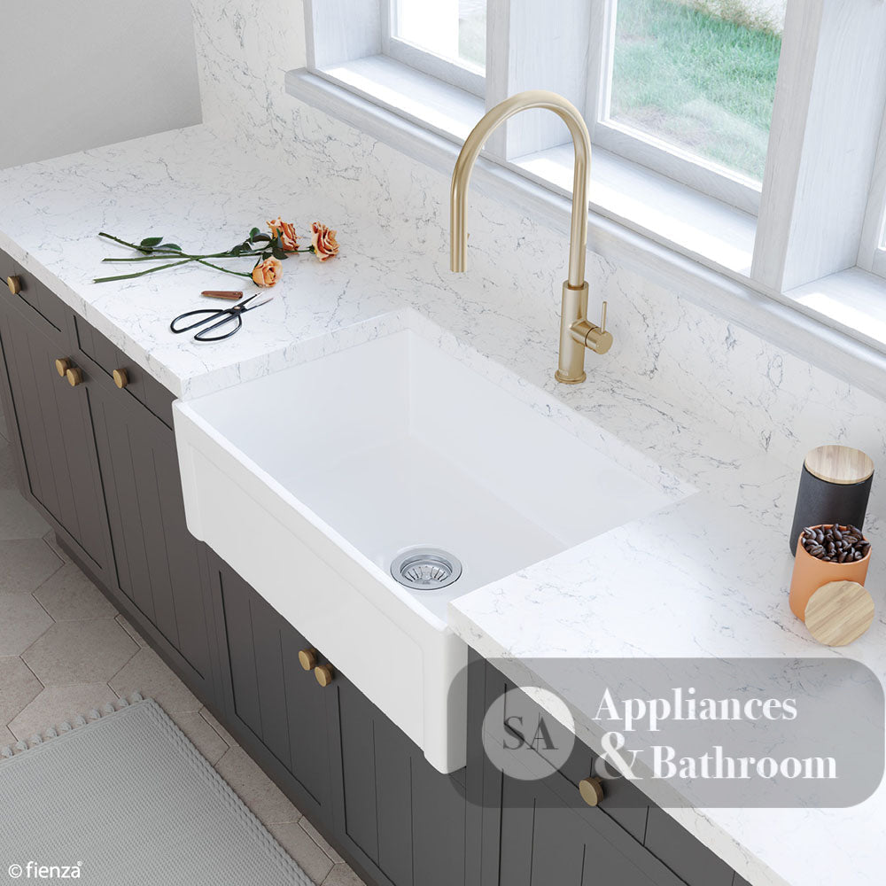 Fienza Winston 68703 Single Butler Sink Medium White 750X470X250Mm - Special Order Kitchen Sinks