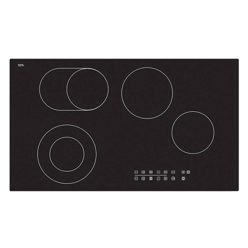 Baumatic GECE9004 90cm Black Glass Ceramic Cooktop