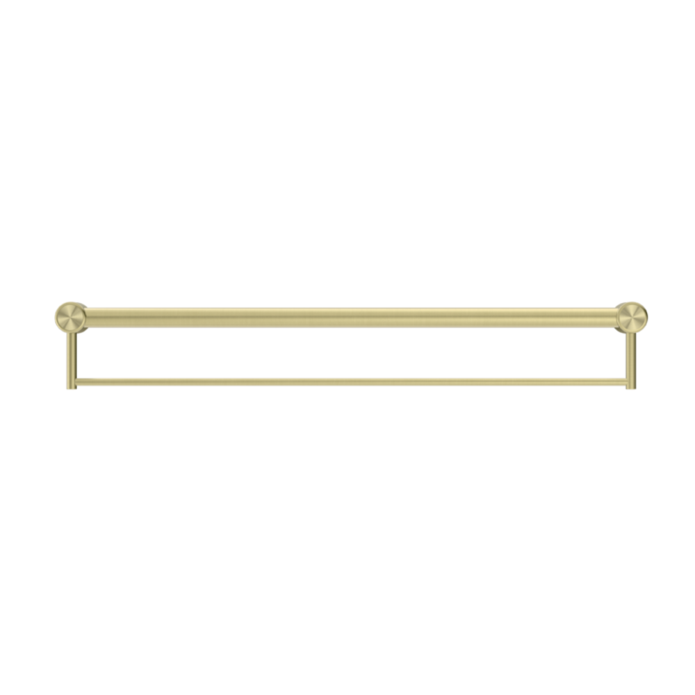 Nero Mecca Care 32mm Grab Rail With Towel Holder 900mm Brushed Gold NRCR3230BBG