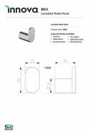 Innova 8053 Element Robe Hook - Special Order Bathroom Accessories