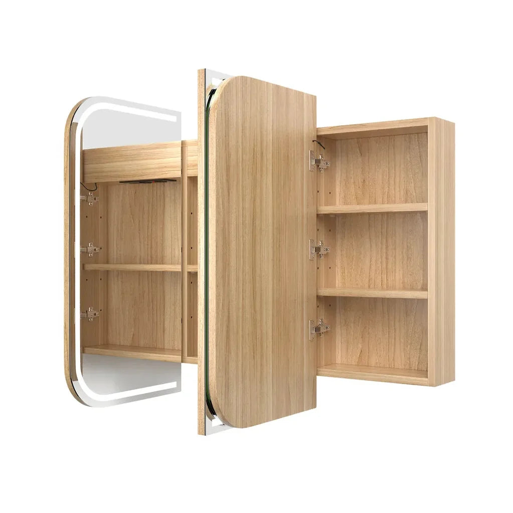 Otti LED-SSQ1275WL-VP LED Newport 1200mm Woodland Oak Shaving Cabinet