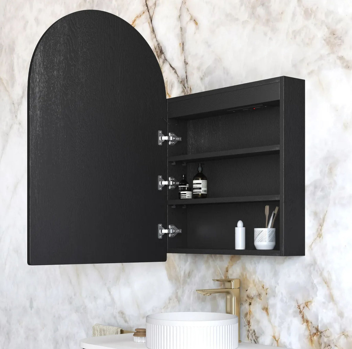 Otti LED-ARSV9060B-VP LED Archie 900mm Black Oak Shaving Cabinet