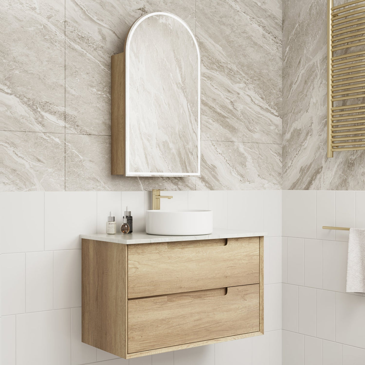 Aulic 900mm Moreno Wall Hung Vanity CAWH51-600 Cabinet Only Vanity Units