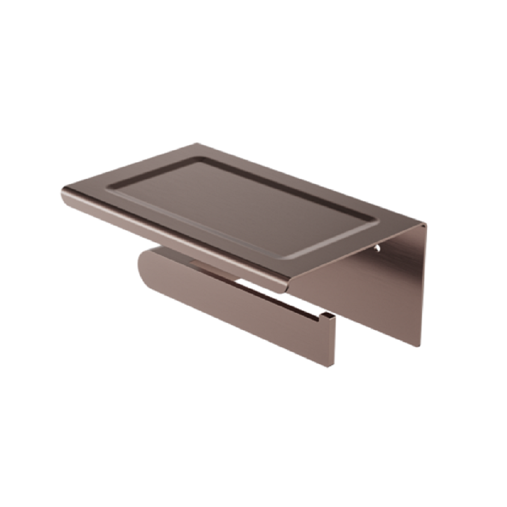 Nero Bianca Toilet Roll Holder with Phone Holder Brushed Bronze NR9086ABZ - TOILET ROLL HOLDERS