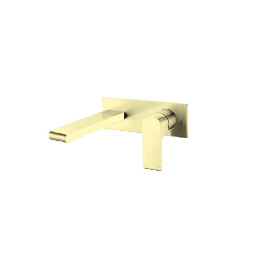 Nero Bianca Wall Basin/Bath Mixer 230mm Brushed Gold NR321510BBG - Wall Mixers & Spouts