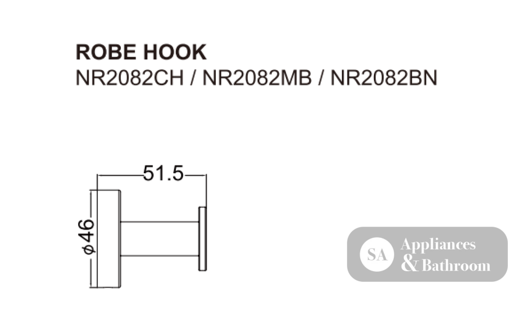 Nero Dolce Robe Hook Chrome NR2082CH - Robe Hooks