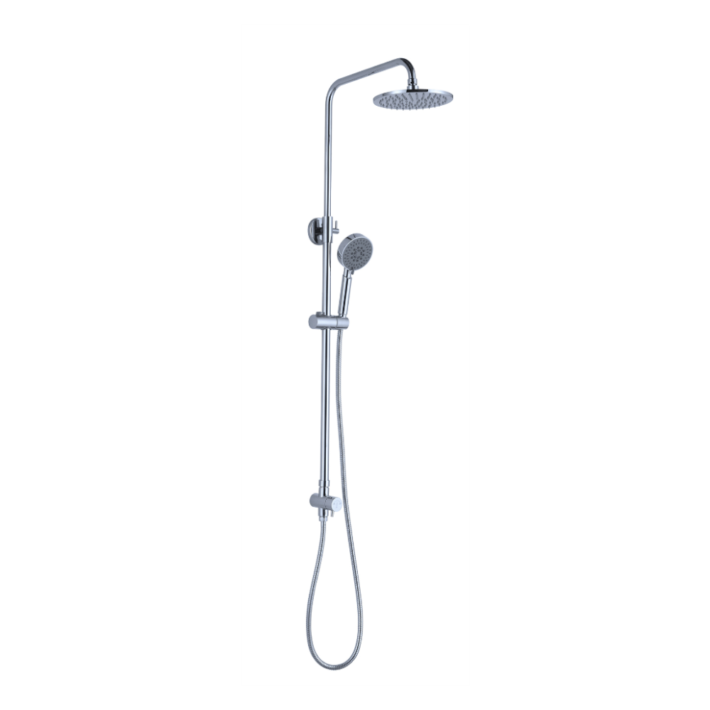 Nero Dolce Round Shower Set Bottom Inlet Chrome NR280705CBCH - Twin Showers