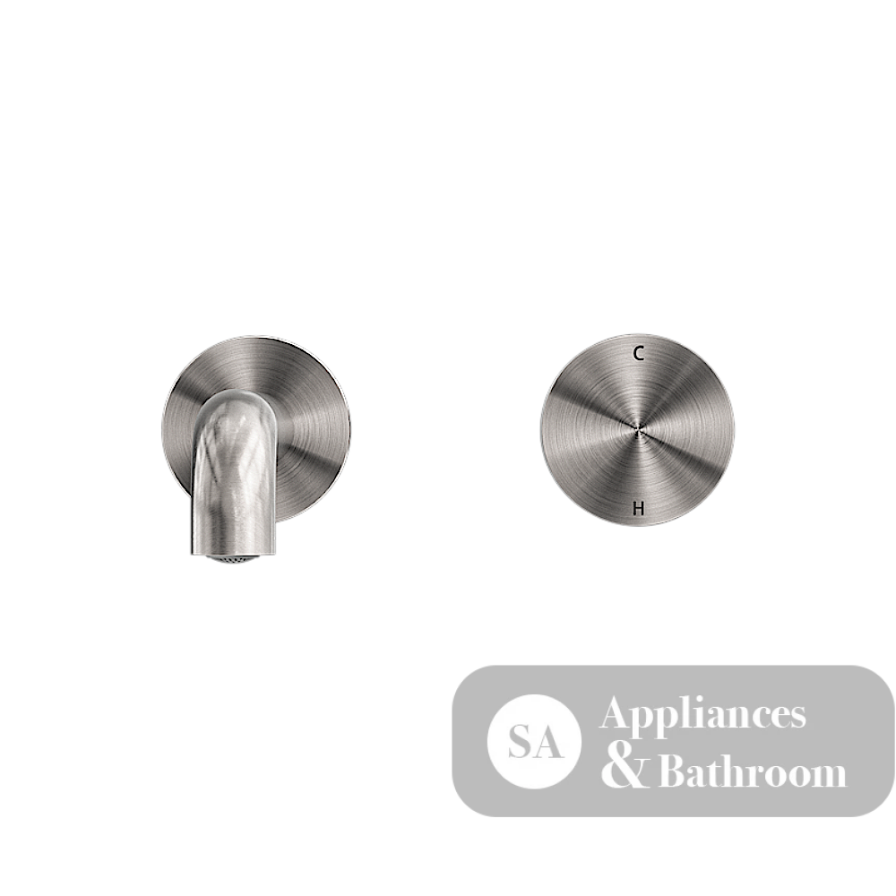 Nero Kara Progressive Wall Basin Set Mixer 160mm Spout Brushed Nickel NR271907a160BN - Wall Mixers & Spouts