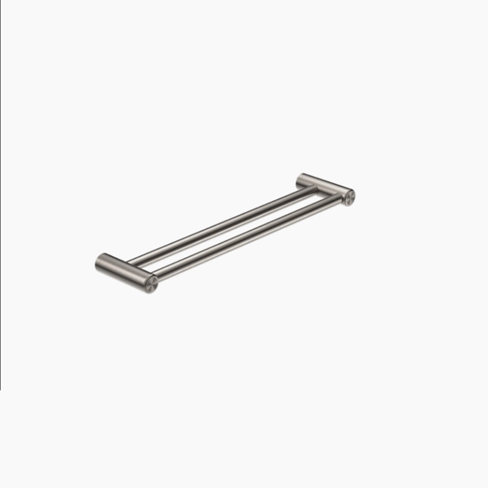 Nero Mecca Care 25mm Grab Double Towel Rail 600mm Brushed Nickel NRCR2524DBN - Bathroom Disabled & Aged Care