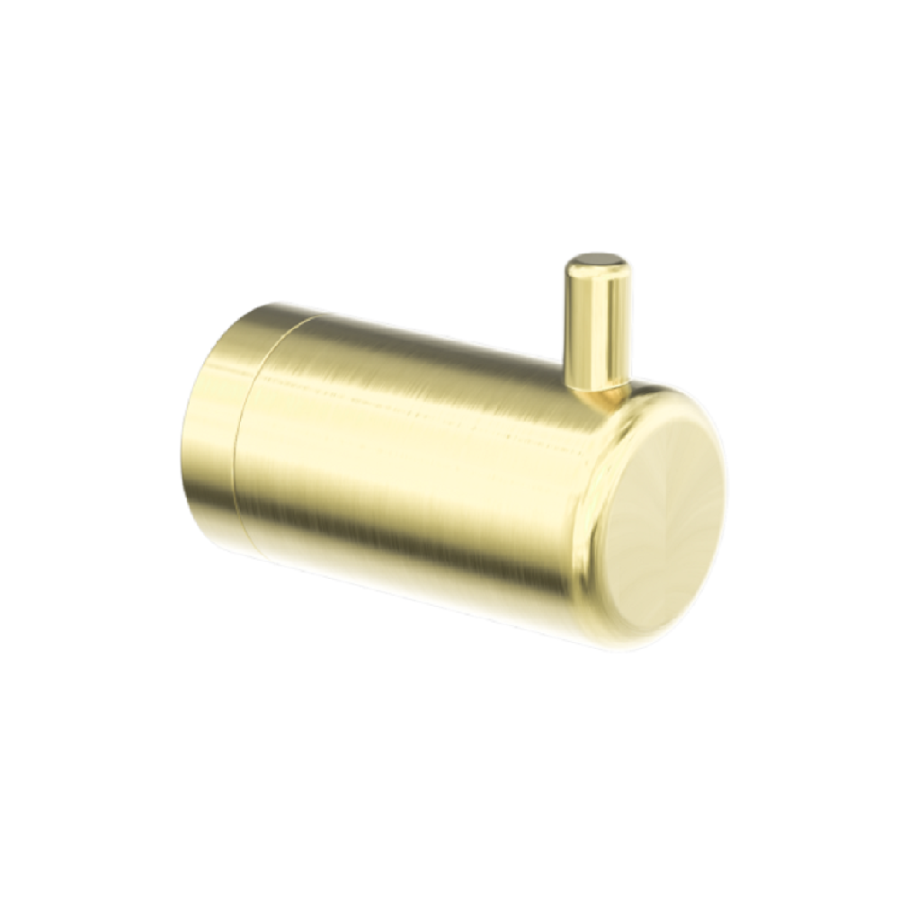 Nero Mecca Care 25mm Wall Hook Brushed Gold NRCR2582BG - Robe Hooks