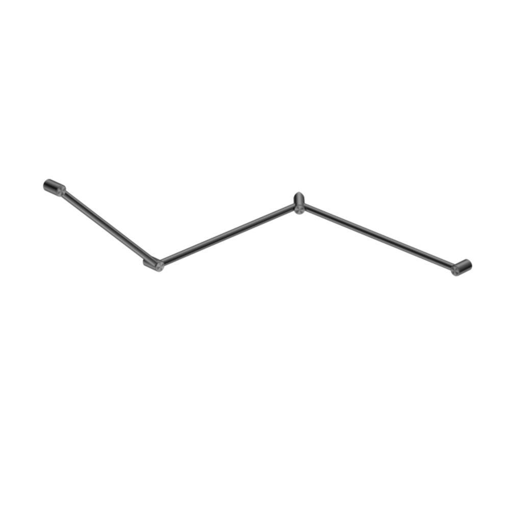 Nero Mecca Care 32mm Dda Toilet Grab Rail Set 45 Degree Continuous 750X965X1025mm Gun Metal NRCR3245CGM - Grab Rail