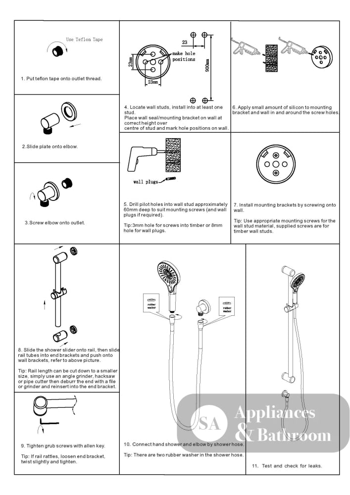 Nero Mecca Care 32mm Grab Rail And Adjustable Shower Rail Set 900mm Gun Metal NRCS005GM - Rail Shower