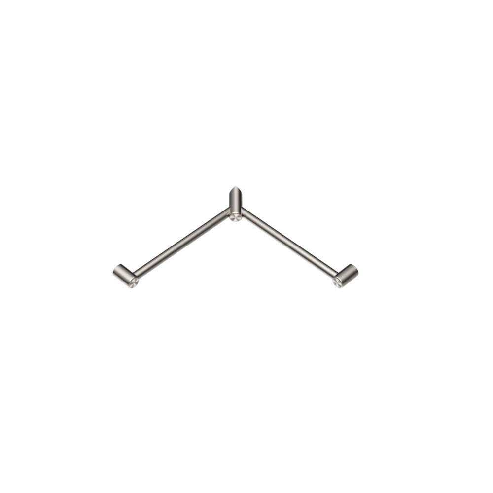 Nero Mecca Care 32mm Wrap Around Corner Grab Rail 600X600mm Brushed Nickel NRCR3290WBN - Grab Rail