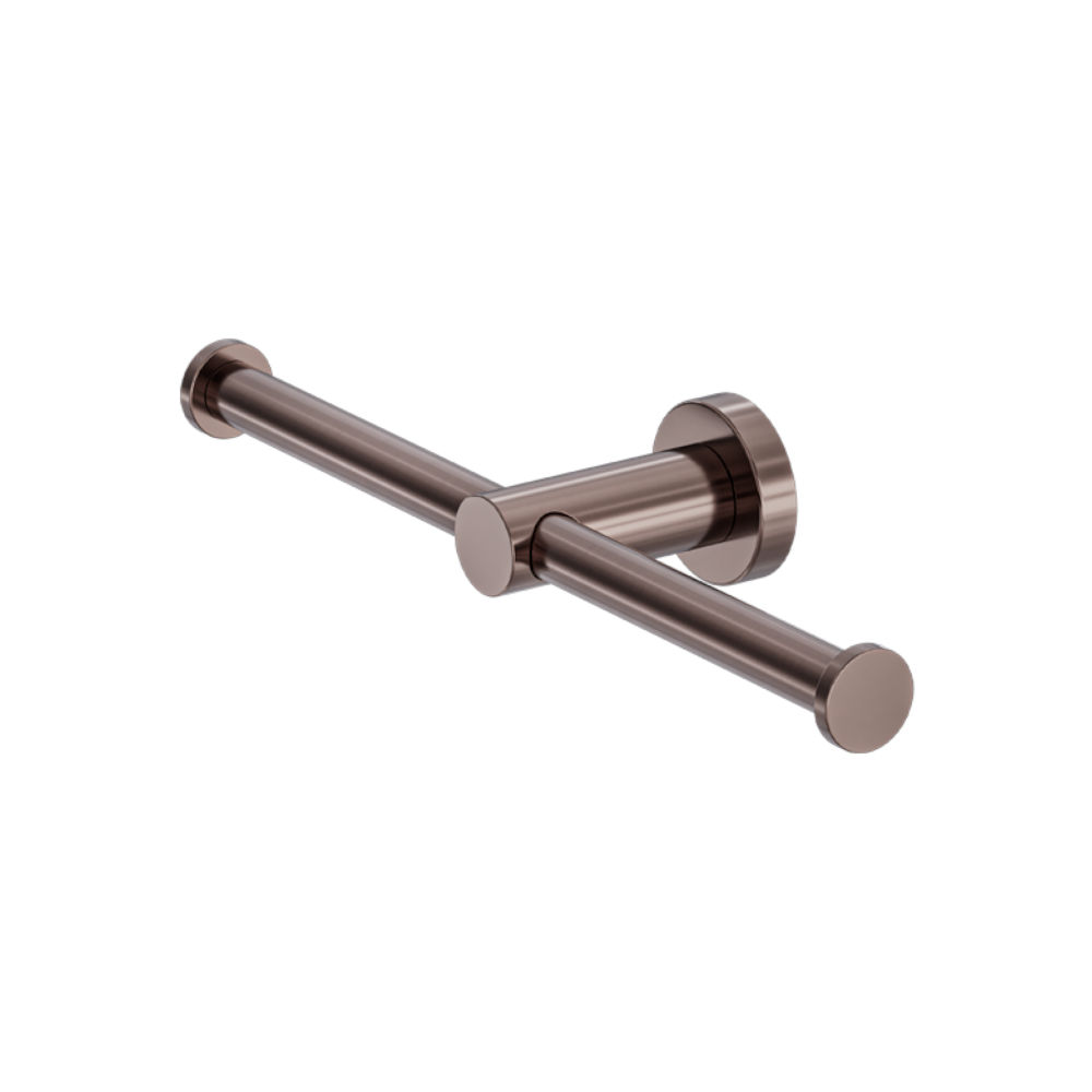 Nero Mecca Double Toilet Roll Holder Brushed Bronze NR1986dBZ - TOILET ROLL HOLDERS