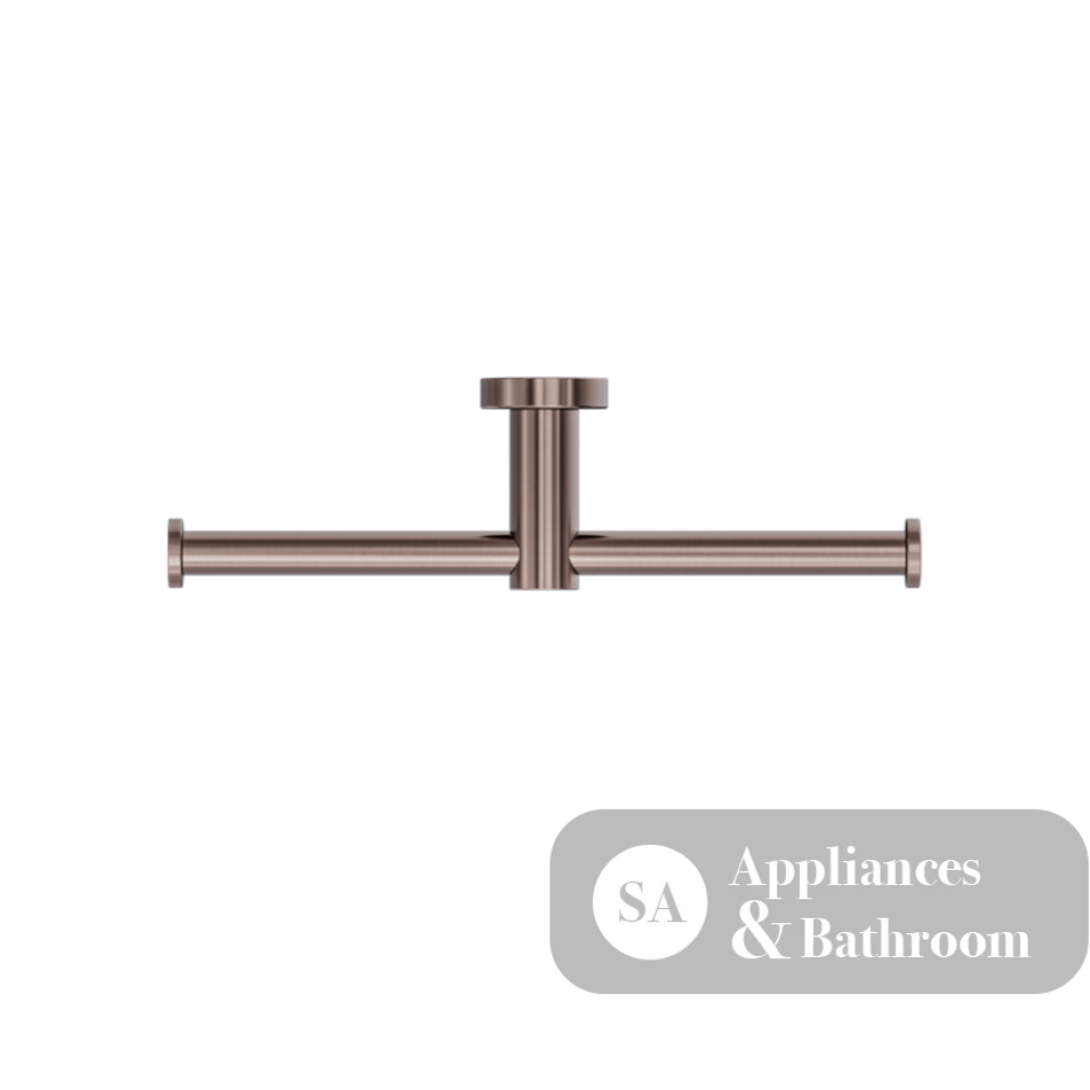 Nero Mecca Double Toilet Roll Holder Brushed Bronze NR1986dBZ - TOILET ROLL HOLDERS