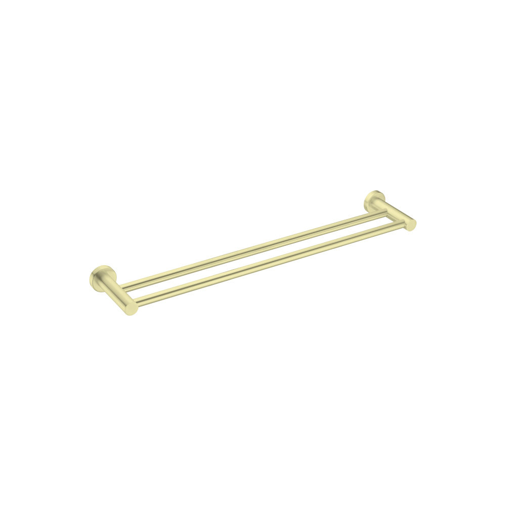 Nero Mecca Double Towel Rail 600mm Brushed Gold NR1924dBG - Towel Rails