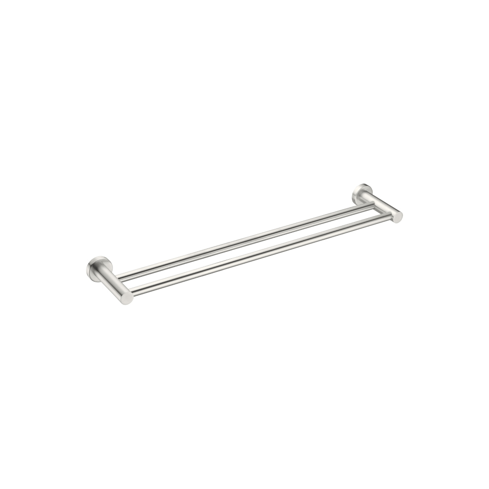 Nero Mecca Double Towel Rail 600mm Brushed Nickel NR1924dBN - Towel Rails