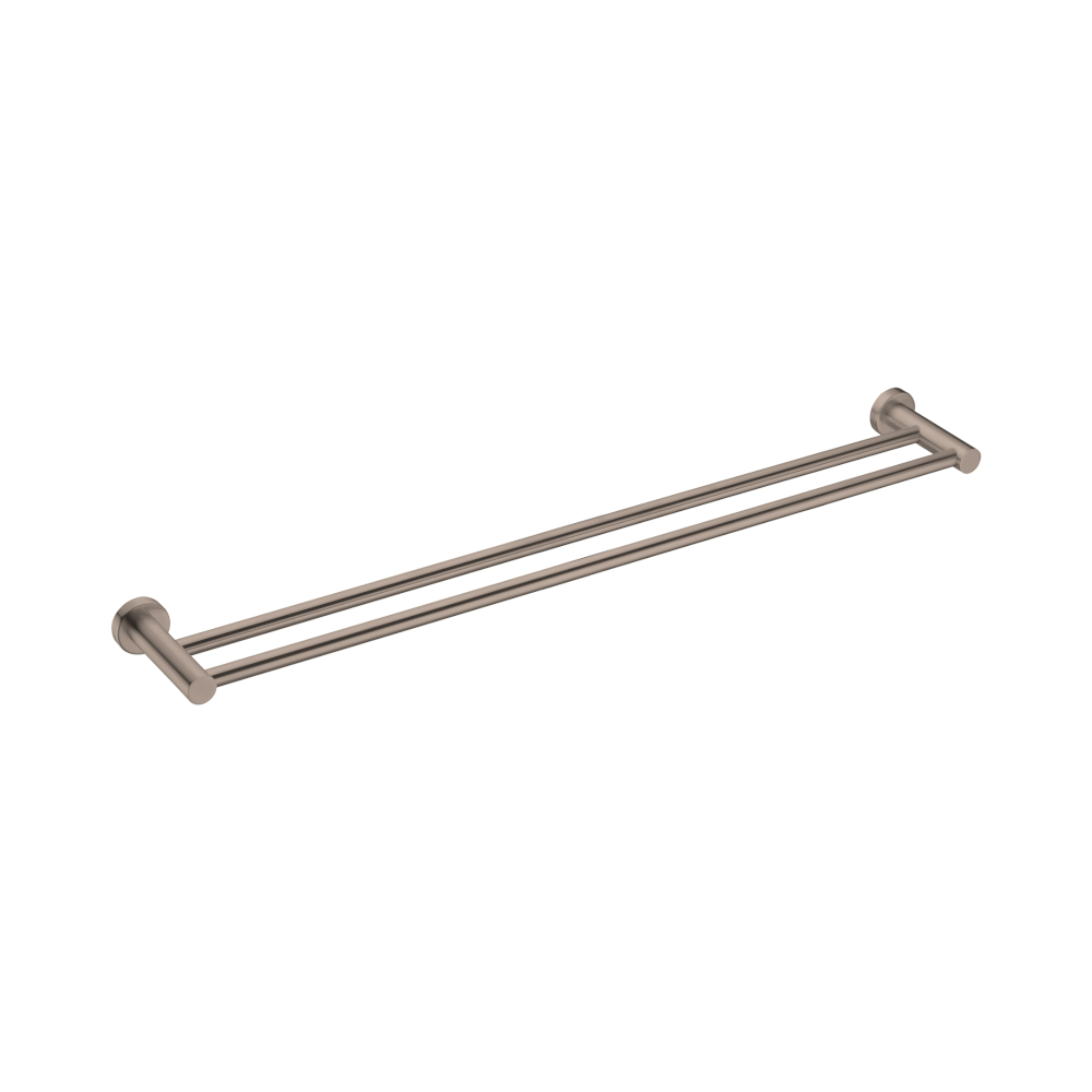 Nero Mecca Double Towel Rail 800mm Brushed Bronze NR1930dBZ - Towel Rails