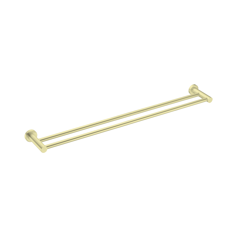 Nero Mecca Double Towel Rail 800mm Brushed Gold NR1930dBG - Towel Rails