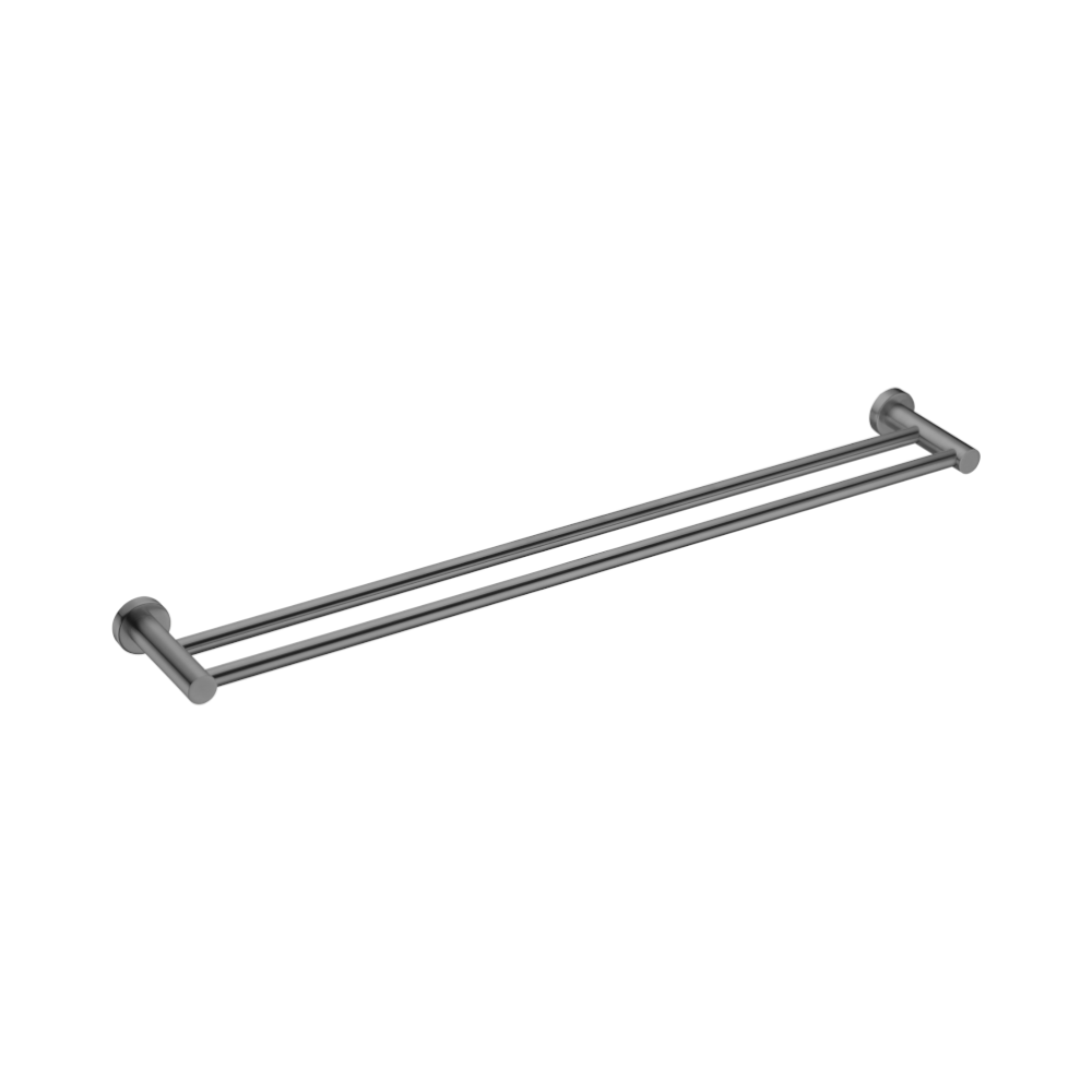 Nero Mecca Double Towel Rail 800mm Gun Metal NR1930dGM - Towel Rails