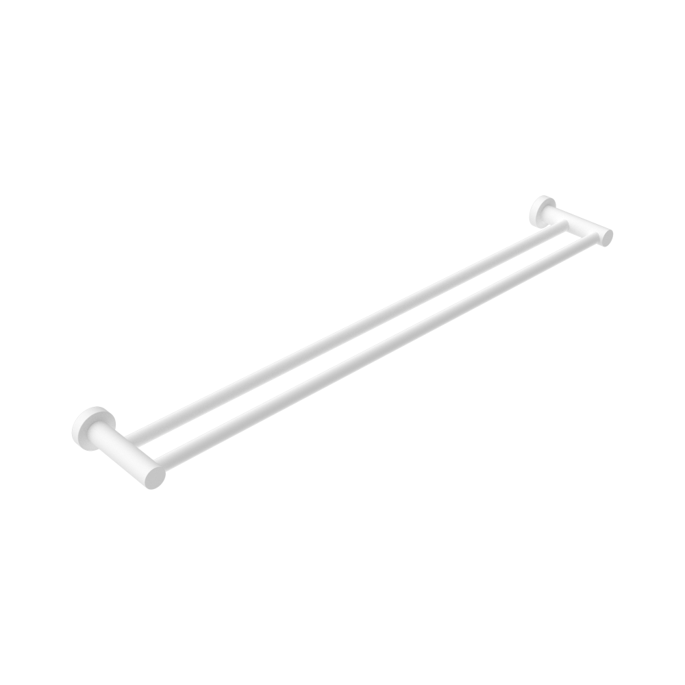 Nero Mecca Double Towel Rail 800mm Matte White NR1930dMW - Towel Rails