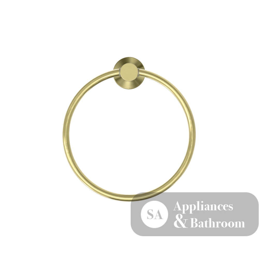 Nero Mecca Hand Towel Ring Brushed Gold NR1980BG - Towel Rails