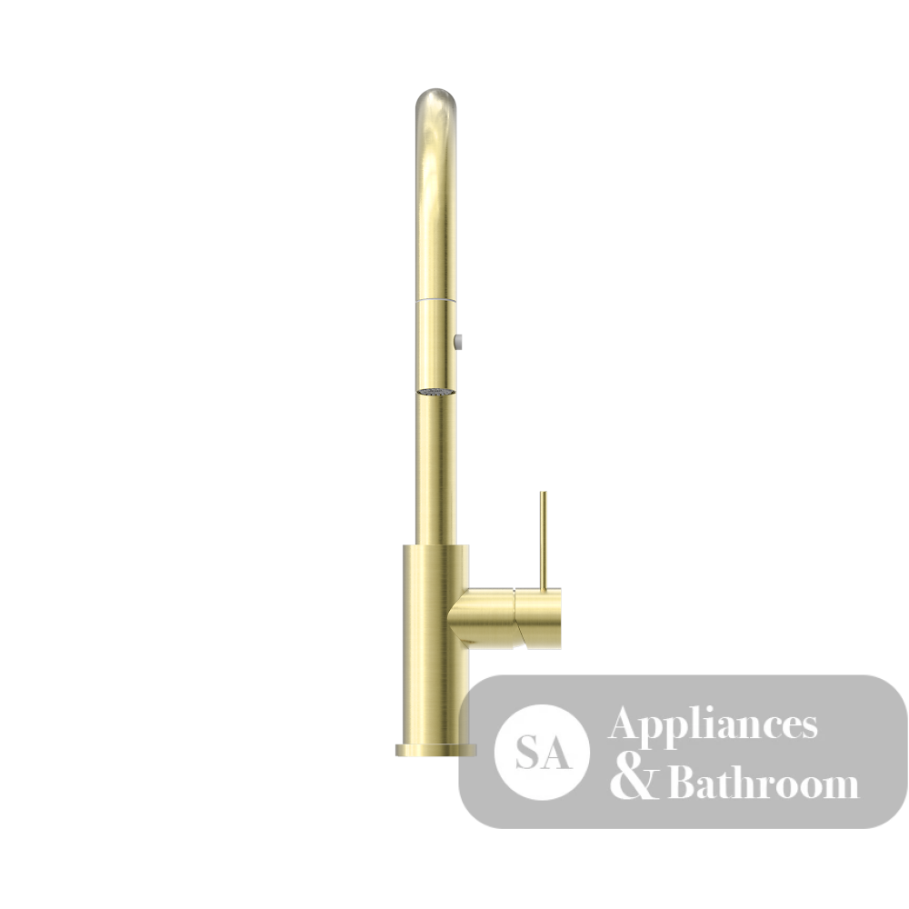 Nero Mecca Pull Out Sink Mixer With Vegie Spray Function Brushed Gold NR221908BG - Kitchen Mixer Taps