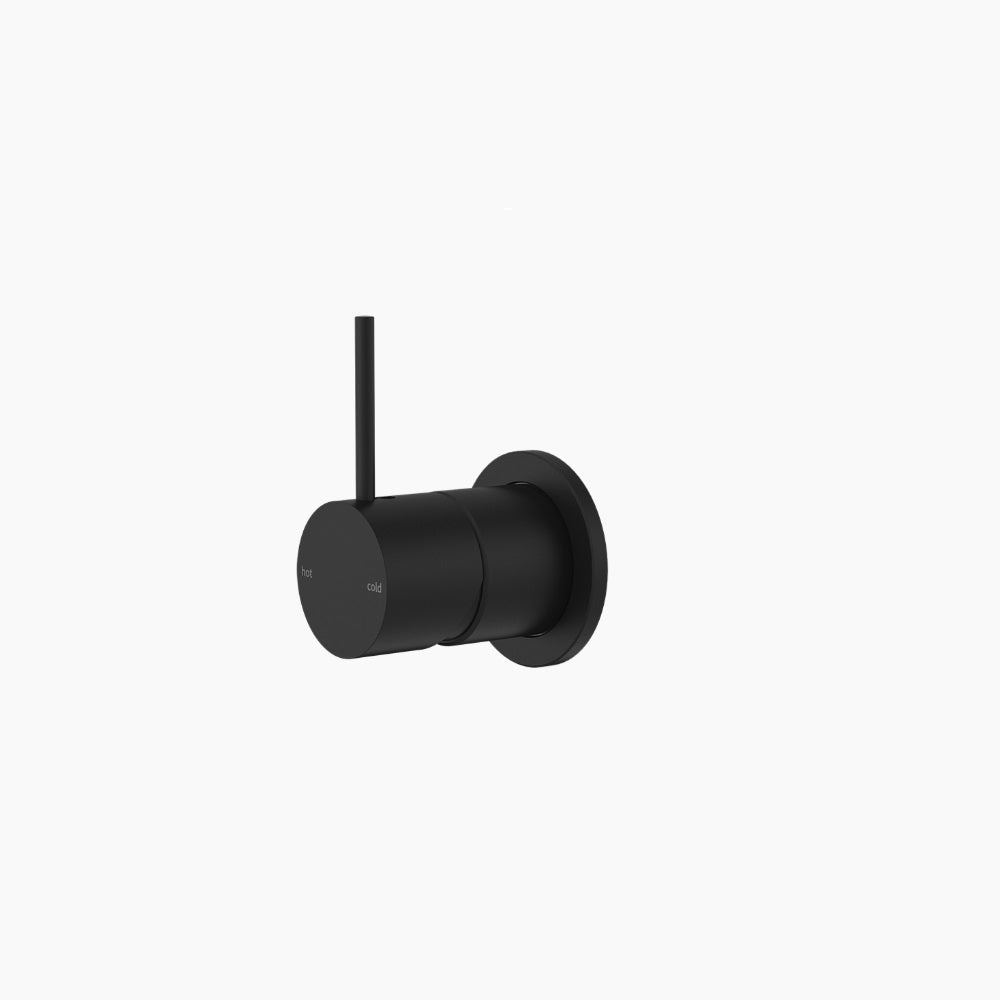 Nero Mecca Shower Mixer 60mm Handle Up Plate Matte Black NR221911JMB - Bathroom Wall Mixers