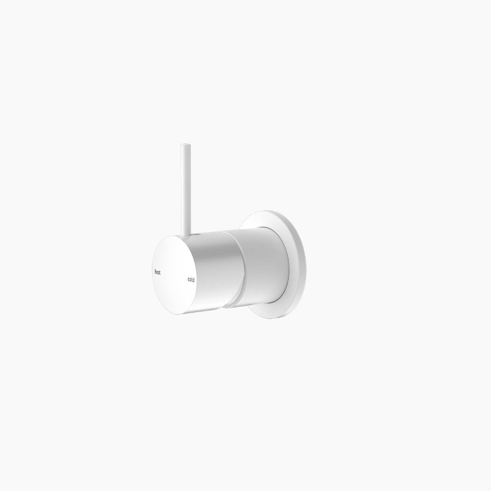 Nero Mecca Shower Mixer 60mm Handle Up Plate Matte White NR221911JMW - Bathroom Wall Mixers