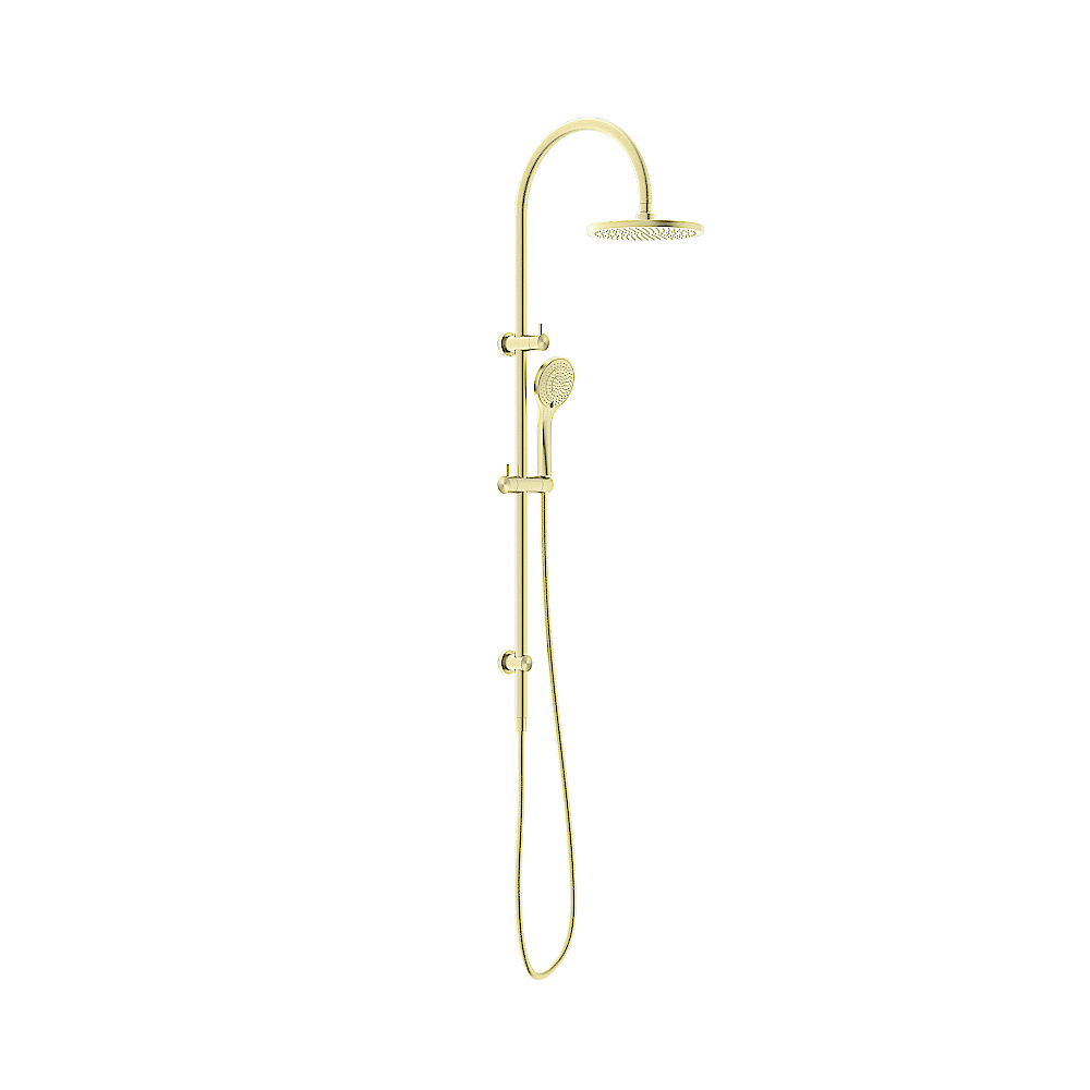 Nero Mecca Twin Shower With Air Shower Brushed Gold NR221905bBG - Twin Showers