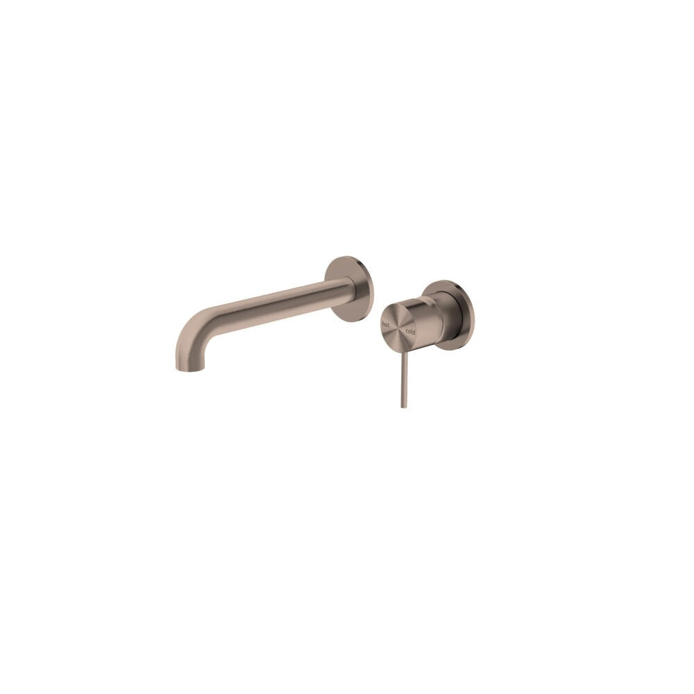 Nero Mecca Wall Basin/Bath Mixer Separate Back Plate 260mm Brushed Bronze NR221910C260BZ - Wall Mixers & Spouts