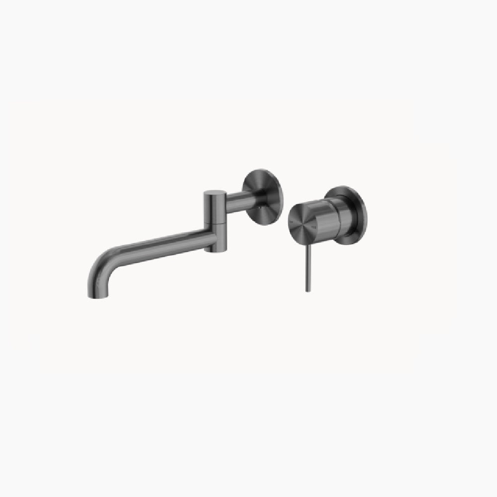 Nero Mecca Wall Basin/Bath Mixer Swivel Spout 225mm Gun Metal NR221910RGM - Wall Mixers & Spouts