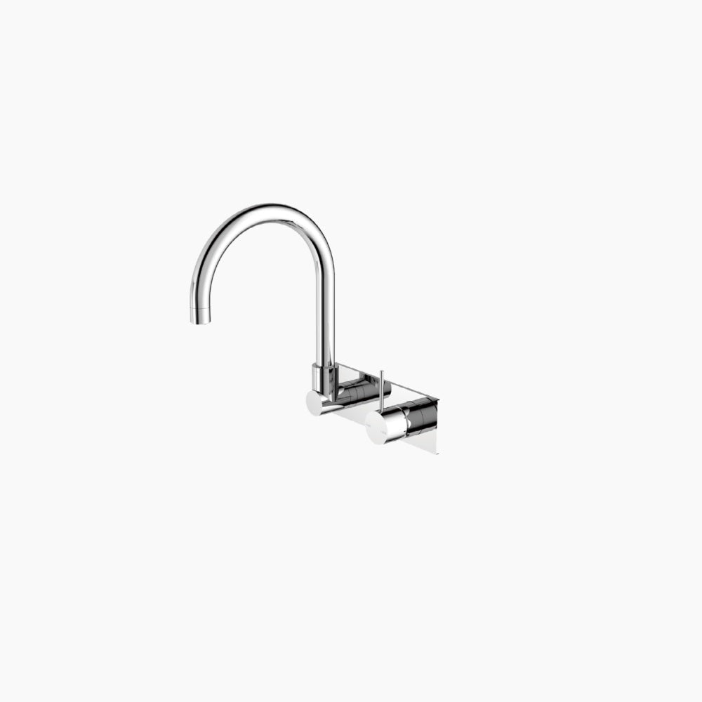 Nero Mecca Wall Basin/Bath Mixer Swivel Spout Handle Up Chrome NR221910PCH - Wall Mixers & Spouts