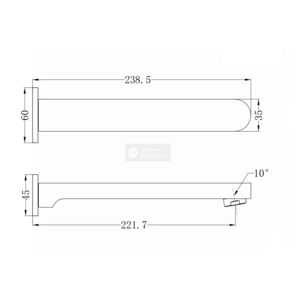 Nero NR301303CH Ecco Bath Spout - Chrome Bath Outlet