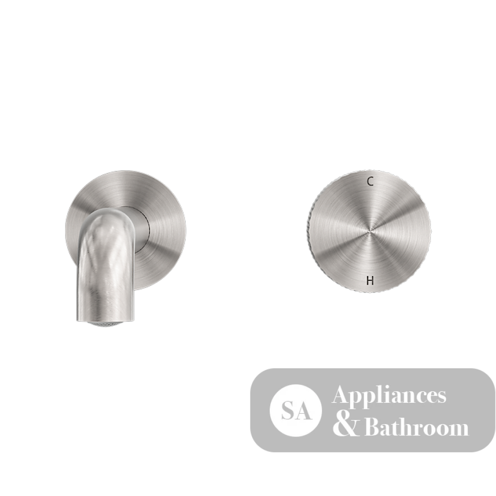 Nero Opal Progressive Wall Basin Mixer 160mm Spout Brushed Nickel NR252007a160BN - Wall Mixers & Spouts