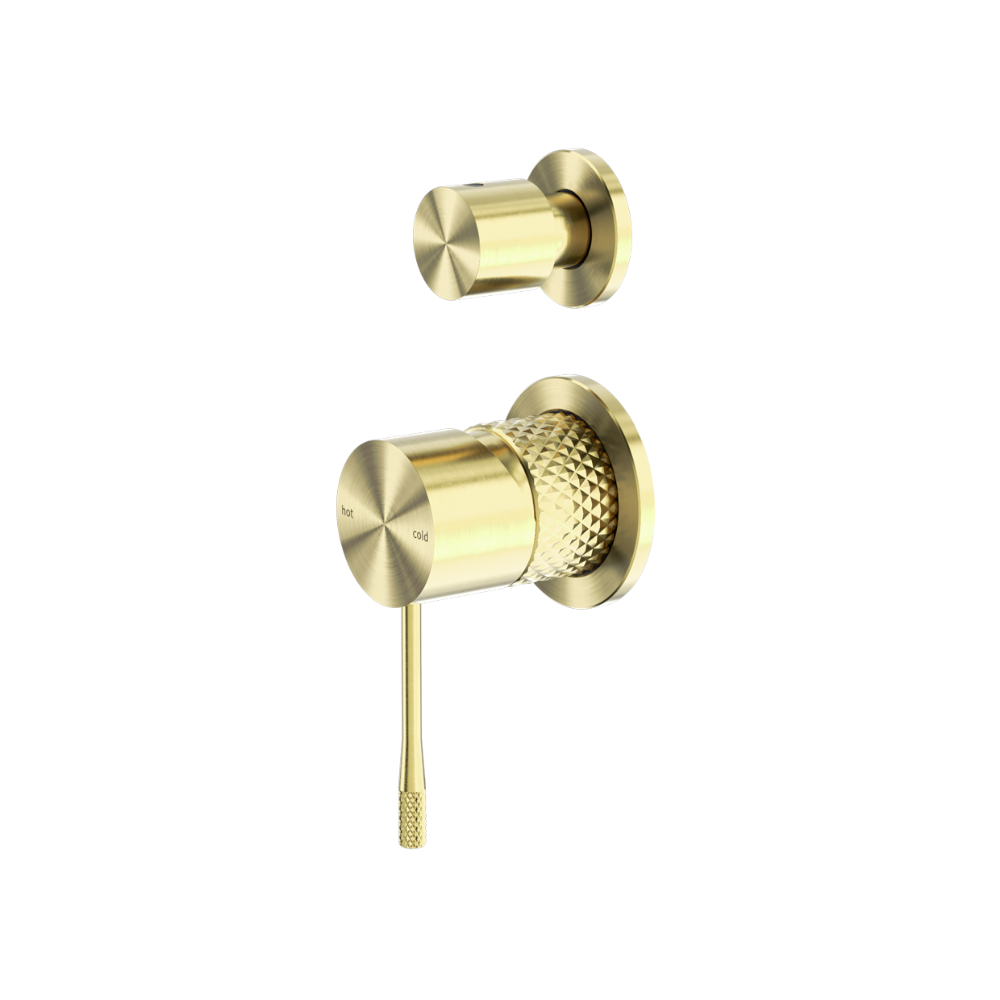 Nero Opal Shower Mixer with Diverter Separate Plate Brushed Gold NR251909eBG - Wall Mixer Diverter
